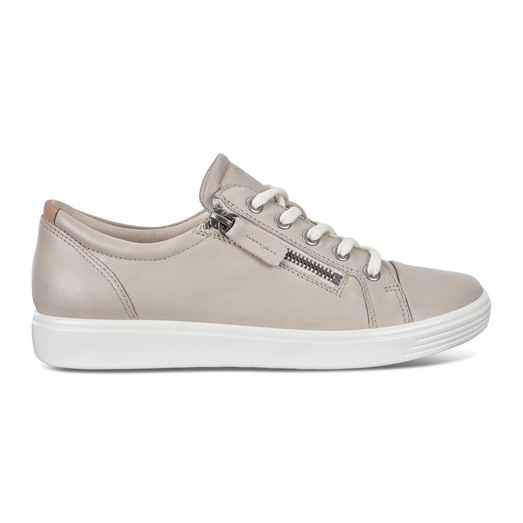 Ecco Soft 7 Side Zip Womens Sneakers Beige Sale - India MEK-913567